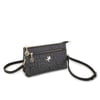 Nas Bag Kadın Çapraz ve Clutch Çanta Bilek ve Çapraz Askılı Siyah  Yazılı (24x15 cm) 