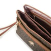 Nas Bag Kadın Çapraz ve Clutch Çanta Bilek ve Çapraz Askılı  Kahve Taba Yazılı (24x15 cm) 
