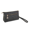 Nas Bag Kadın Çapraz ve Clutch Çanta Bilek ve Çapraz Askılı Siyah  Yazılı (24x15 cm) 