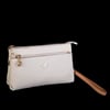 Nas Bag Kadın Çapraz ve Clutch Çanta Bilek ve Çapraz Askılı Krem Camel  Gofraj  (24x15 cm) 