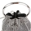 Nas Bag Kadın Çapraz ve El Çantası Black Diamond Siyah Gümüş Taşlı Büzmeli  Çanta