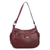Nas Bag Kadın Çapraz ve Omuz Çanta  (27x19 cm) Bordo Victoria 