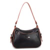 Nas Bag Kadın Çapraz ve Omuz Çanta  (27x19 cm) Siyah Taba Victoria 