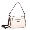 Nas Bag Kadın Çapraz ve Omuz Çanta  (27x19 cm) Krem Kahve Victoria 