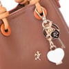 Nas Bag Kadın Charmlı Mini El ve Çapraz Çanta (en :19 cm , boy:15 cm) Taba Lopez