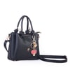 Nas Bag Kadın Charmlı Mini El ve Çapraz Çanta (en :19 cm , boy:15 cm) Siyah Lopez