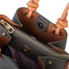 Nas Bag Kadın Charmlı Mini El ve Çapraz Çanta (en :19 cm , boy:15 cm) Haki Taba Lopez