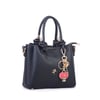 Nas Bag Kadın Charmlı Mini El ve Çapraz Çanta (en :19 cm , boy:15 cm) Siyah Lopez