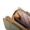Nas Bag Kadın Çift Kapaklı Mini Cüzdan Yeşil Camel Gofraj