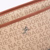 Nas Bag Kadın Çok Gözlü  Ayarlanabilir Askılı Omuz ve Çapraz Çanta Vizon Taba  Yazılı