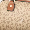 Nas Bag Kadın El Çantası Vizon Taba Yazılı