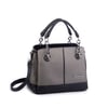 Nas Bag Kadın El ve Omuz Çantası Gri Siyah Lacst  (en:28 cm ; boy:21 cm )