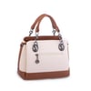 Nas Bag Kadın El ve Omuz Çantası Krem Taba Lacst (en:28 cm ; boy:21 cm )