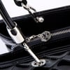 Nas Bag Kadın El ve Omuz  Çantası Siyah Rugan ( en :23 cm x boy :36 cm )