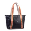 Nas Bag Kadın Extra Büyük Omuz Çantası ve Spor Çantası ( 46x36 cm ) Siyah Kum Taba Lopez