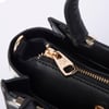 Nas Bag Kadın Midiboy Şık Üç Bölmeli  El ve Çapraz Çanta  Siyah Leopar  (23x17 cm)