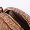 Nas Bag Kadın  Mini Çapraz Hasır Görünümlü  Çanta  Vizon Hasır  (21x16x8 cm)