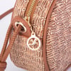 Nas Bag Kadın  Mini Çapraz Hasır Görünümlü  Çanta  Vizon Hasır  (21x16x8 cm)