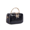 Nas Bag Kadın Mini El ve Çapraz Çanta Siyah Rugan  (en :18 cm  boy:10 cm) 