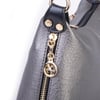 Nas Bag Kadın Mini Omuz ve Çapraz Çanta Örgülü Askılı (en: 23 cm , boy: 14 cm) Gri Siyah Victoria