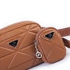 Nas Bag Kadın Mini Spor Kapitone Mini Cüzdanlı Çapraz Çanta Taba