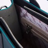 Nas Bag Kadın Mini Tote Suni Deri El ve Omuz Çantası Petrol Siyah Lacst