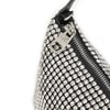 Nas Bag Kadın Omuz Çantası Siyah White Diamond Beyaz Elmas Taşlı Ayarlanabilir Askılı
