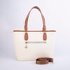 Nas Bag Kadın Omuz Çantası Spor Şık Ayarlanabilir Omuz Askılı Krem Taba Kahve Lacst (33x27x12 cm )