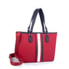 Nas Bag Kadın Omuz Çantası Spor Şık Ayarlanabilir Omuz Askılı  Kırmızı Lacivert Beyaz   Lacst (33x27x12 cm )