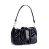Nas Bag Kadın Omuz ve Çapraz Çanta Çift Askılı Siyah  Krşk Rugan  (24x18cm)