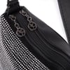Nas Bag Kadın Omuz ve Çapraz Çanta Çok Gözlü Şık Tasarım (28x18 cm) Siyah Gümüş Taşlı