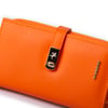 Nas Bag Kadın Orta Boy Kartlık Kağıt Para ve Bozuk Para Tasarımına Sahip Turuncu Dona 16x9 cm