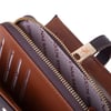 Nas Bag Kadın Orta Boy Kartlık Kağıt Para ve Bozuk Para Tasarımına Sahip Kahve Taba Dona [16x9 cm]