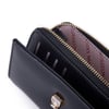 Nas Bag Kadın Orta Boy Kartlık Kağıt Para ve Bozuk Para Tasarımına Sahip Siyah Rugan [16x9 cm]