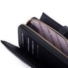 Nas Bag Kadın Orta Boy Kartlık Kağıt Para ve Bozuk Para Tasarımına Sahip Siyah Dona [16x9 cm]