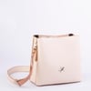 Nas Bag Kadın Postacı Çanta Çift Askılı Krem Camel Gofraj
