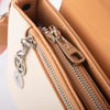 Nas Bag Kadın Postacı Çantası Çift Askılı Krem Camel Karaca  (22x16x5 cm)