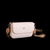Nas Bag Kadın Postacı Çantası Çift Askılı Krem Camel  Gofraj  (22x16x5 cm)