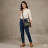 Nas Bag Kadın Sade Günlük Postacı Çantası ( 25x16 cm) Haki Taba Victoria