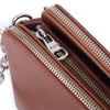Nas Bag Kadın Sade Şık Omuz ve Çapraz Zincirli ve Uzun Çift Askılı (20x15 cm) Taba Victoria
