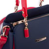 Nas Bag Kadın Sade ve Şık El ve Omuz Çantası Lacivert Kırmızı  Lacst  (Ölçüsü:24x21x16)