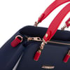 Nas Bag Kadın Sade ve Şık El ve Omuz Çantası Lacivert Kırmızı Beyaz  Lacst  (Ölçüsü:24x21x16)