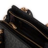 Nas Bag Kadın Sade ve Şık El ve Omuz Çantası Siyah Yazılı  (Ölçüsü:24x21x16)