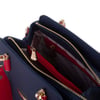 Nas Bag Kadın Sade ve Şık El ve Omuz Çantası Lacivert Kırmızı Beyaz  Lacst  (Ölçüsü:24x21x16)