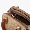 Nas Bag Kadın Sade ve Şık El ve Omuz Çantası Vizon Taba  Yazılı  (Ölçüsü:24x21x16)