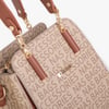 Nas Bag Kadın Sade ve Şık El ve Omuz Çantası Vizon Taba  Yazılı  (Ölçüsü:24x21x16)