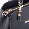 Nas Bag Kadın Sade ve Şık El ve Omuz Çantası Siyah Dona   (Ölçüsü:24x21x16)