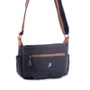 Nas Bag Kadın Salaş Çok Gözlü Çapraz Çanta Siyah  Taba  Buzzy   ( en :30cm x boy: 20 cm )