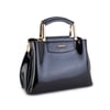 Nas Bag Kadın Şık Zincirli El ve Omuz Çantası Midiboy Siyah Rugan  27x 19 cm 