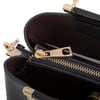 Nas Bag Kadın Şık Zincirli El ve Omuz Çantası Midiboy Siyah Rugan  27x 19 cm 